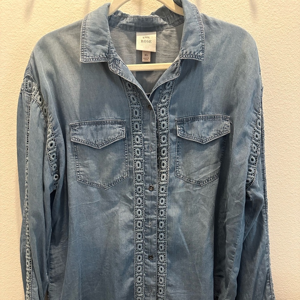 Knox Rose Light Blue Denim Shirt